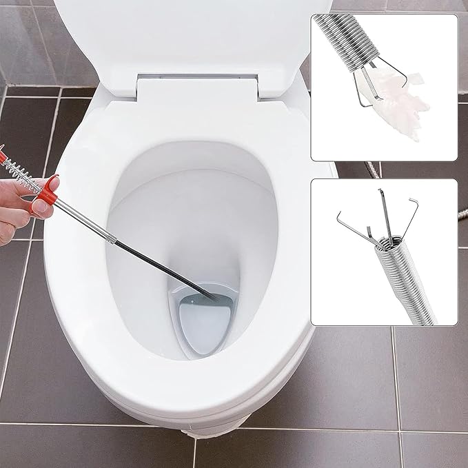 Flexible grabberDrain Snake Tool - The Ultimate 116inch Flexible Grabber for Hair, Unclog Any Drain in Minutes! Gunk & Debris in Sinks, Showers & Tubs. No More Chemicals, Just Quick Results!