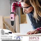 GardenJoy Cordless Power Drill Set: 12V Electric Drill with Battery and Charger, 2 Variable Speed,