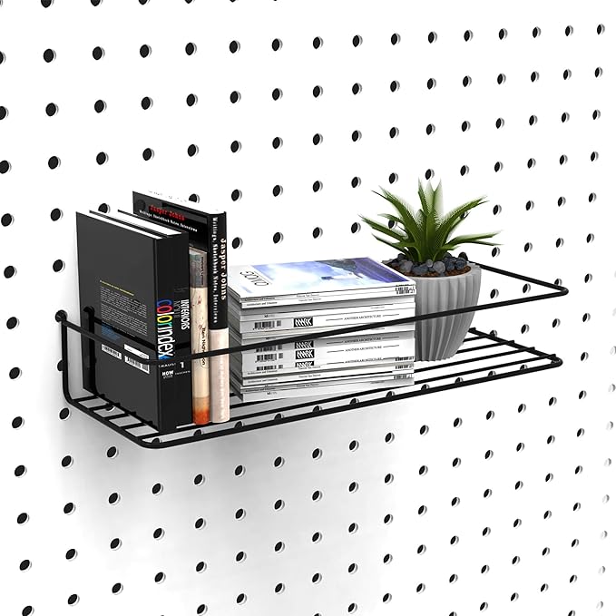 Pegboard Shelves, Peg Board Hooks, Organizer, for Storing A Variety of Tools, 4 Packs, Black