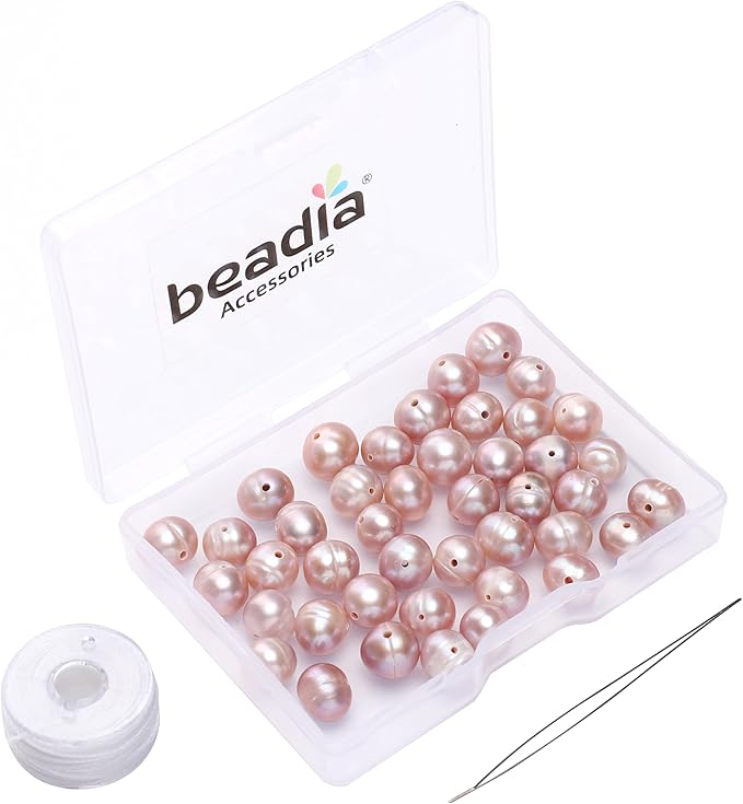 Natural Pearl Beads Potato 7-8mm Purple Freshwater Cultured Loose Gemstone Beads for DIY Jewelry Making 13.8''/Strand HQ