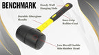 Benchmark - Rubber Mallet Set - 3 Sizes (8 oz, 16 oz, 32 oz) - Durable Low Recoil Rubber Heads with Sure Grip Fiberglass Handles