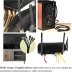 Black Braided Cable Management Sleeves Wire Loom Tubing Cord Protector Self-Wrapping (1/4"-30Feet)