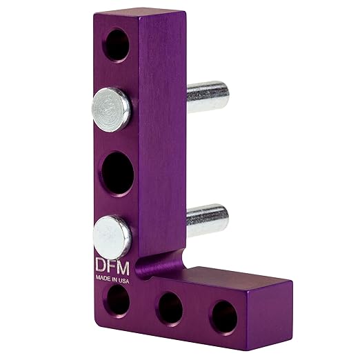 Small Square and Center Finder - Made in USA Versatile Woodworking Tool with 11/32" Center Marking Hole for Larger Pencils, Carpenter Tool for Accurate Line Transfers (Purple)