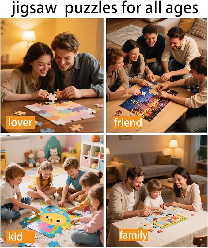 Photo Puzzles for Gift, Pets, Festivals, Weddings, Family Gatherings, Adult Customized Puzzles Jigsaw (Vertical or Horizontal) (None) (500.PC (Vertical/Horizontal))