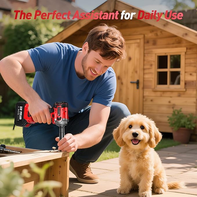 Cordless Impact Wrench 3/8 Inch, 450N.m/ 330Ft-lbs Electric Impact Gun with Blushless Motor, 4000mAh Battery, Charger, 5 Sockets, Power Impact Driver for Car Home, Tire Repair