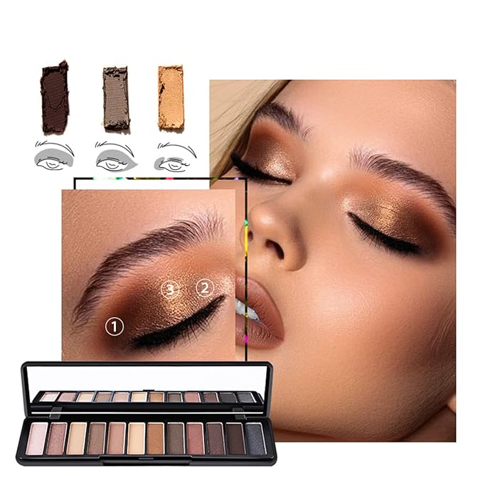 Makeup Kit For Women Full Kit, Naked Shimmer Eyeshadow Palette, Waterproof Black Eyeliner & Mascara, Makeup Tools Set, Lipstick, Premium Synthetic Foundation Powder for Medium to Dark Skin-VeraVaultWomen