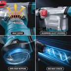 ENEACRO SDS-Max Heavy-Duty Rotary Hammer Drill 9 Ft.lbs, 3 Functions with Safety Clutch & Vibration Control 1-9/16" Drilling Capacity in Concrete– Includes Chisel, Drill Bit, and Tool Bag