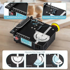Mini Table Saw-96W Dual Motor 12MM Cut Depth, 0-90° Angle Adjustment 4 Blades Set & Compact for Wood Crafts, PCB, Acrylic DIY Hobby Saws