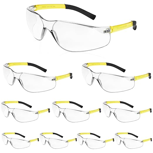 10 Pack Clear Safety Glasses with ANSI Z87.1 Scratch Resistant Eyewear for Women Man Lab Goggles Eye Protection