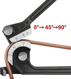 HAUTMEC Tube Bender,90 Degree 3-IN-1 pipe bender for 1/4" 5/16" 3/8" Copper Aluminum and Brass Pipes HT0004-PL
