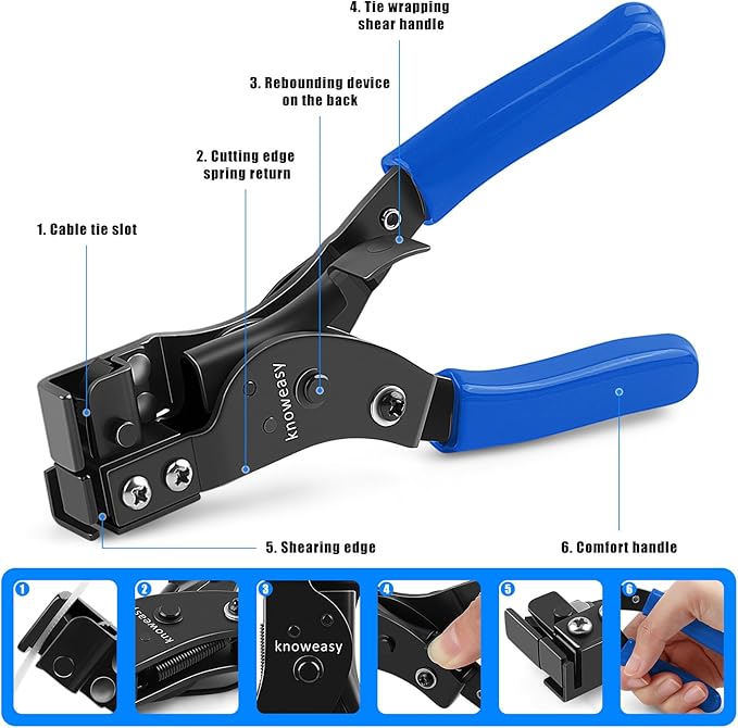 Knoweasy Zip Tie Tool and Cable Tie Tool for Plastic or Nylon Cable Tie