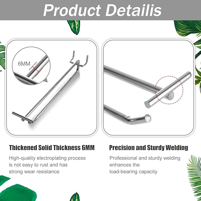 30 Pack Metal Scan Hook with Label Holder, Pegboard Hooks with Price Tag, Stainless Steel Display Pegboard Hooks for 1/8'' to 1/4'' Pegboard Wall for Garage Storage Retail Shop Supplies