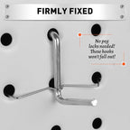 HORUSDY 100-Piece Pegboard Hook Locks & Retainers, Metal Pegboard Clips for 1/4” & 1/8” Peg Boards, Secure Display Hooks & Organizer for Garage, Workshop, Home Storage