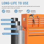 8 Drawer High Capacity Rolling Tool Chest, Metal Tool Box with Wheels and Drawers, Detachable Toolbox with Lock, Heavy Duty Tool Cabinet for Workshop, Warehouse and Garage (Orange)