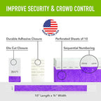 10,000 WristCo Purple Tyvek Wristbands for Events - ¾” x 10” - Waterproof Recyclable Comfortable Tear Resistant Paper Bracelets Wrist Bands for Concerts Festivals Admission Party Tours