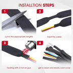 2 in 1 Heat Shrink Braided Sleeving Fabric Tubing-Perfectly fit Irregular Shape Hose/Cable/Wire (3/8"(10mm), 40FT)