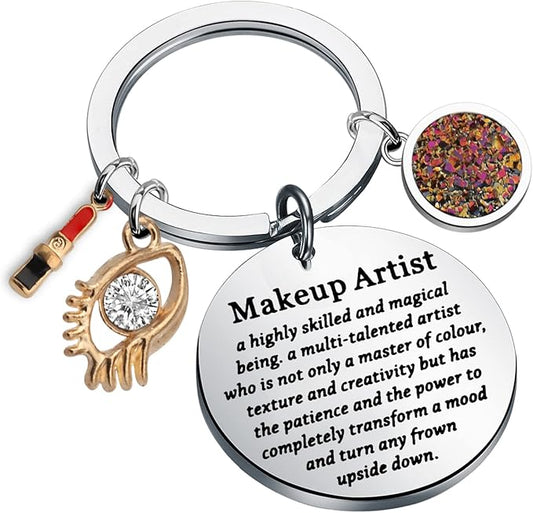 Makeup Artist Keychain Esthetician Gift Beauty Salon Jewelry for Woman Girl Beautician Gift for Makeup Lover-VeraVaultWomen