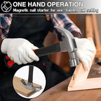 16OZ Claw Hammer with Fiberglass Handle, Drop Forged Claw Hammer, All Purpose Hammer, Smooth Face, Shock-Absorbing Grip