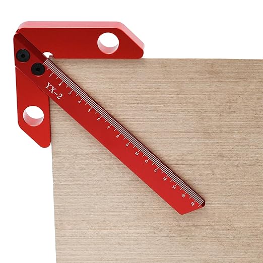Center Measuring Tool, Center Finder, Line Gauge Center Finder, 45/90 Degree Right Angle Line Gauge Carpenter Ruler,Aluminum Alloy Woodworking Center Scribe Square Center Scribe 160mm(Large Size)