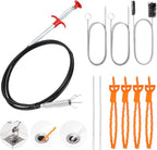 10 PCS Drain Snake Hair Drain Clog Remover Tool Set, Snake Drain Hair Removal Tool, Grabber Claw Drain Hair Remover, Flexible Drain Cleaner Brushes for Toilet, Kitchen Sink, Shower & Tub