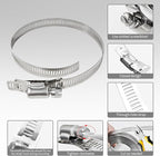 Hose Clamps 20FT Strap+20 Fasteners,DIY Cut-To-Fit 304 Stainless Steel Adjustable Large Worm Gear Band Clamp Assortment Kit,Metal Screw Fasteners and Strapping for Pipe,Duct,Pole,Tube