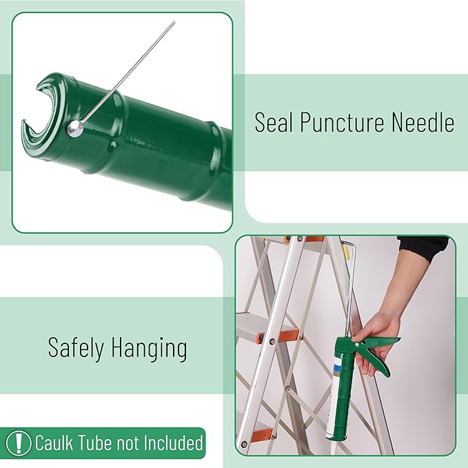 Bates- Caulking Gun, 10:1 Thrust Ratio, Deep Green, Caulking Tool Gun, Caulk Gun No Drip, Hand Caulking Guns, Silicone Gun, Caulking Gun Tool, No Drip Caulk Gun, Caulk Guns, Caulking Gun Dripless