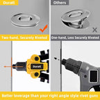 Rivet Gun, 1/4 Pop Rivet Gun Kit with 200 Blind Rivets, 5 Interchangeable Rivet Heads (3/32", 1/8", 5/32", 3/16", 1/4"), Heavy Duty Hand Riveter Tool for Metal, Gutter & Automotive