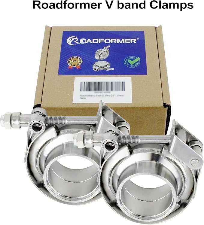 1.5 inch V Band Clamp - 2 sets of Quick Release Vband Exhaust Clamp with Flange Stainless Steel for Automotive exhaust system, turbocharger, downpipe and mufflers (1.5" - 2 Pack)