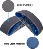 15 Pack 3 x 21 Sanding Belts, Extra Fine Grit 3x21 Silicon Carbide Sander Belt, 5 Pcs Each of 600, 800, 1000 Grits Sanding Belt for Knife Sharpening