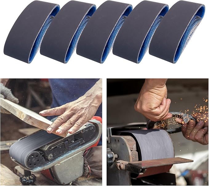 15 Pack 3 x 21 Sanding Belts, Extra Fine Grit 3x21 Silicon Carbide Sander Belt, 5 Pcs Each of 600, 800, 1000 Grits Sanding Belt for Knife Sharpening