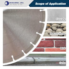 (10 Pack) 14 Inch Diamond Concrete Blade Dry or Wet Cutting Saw Blades for Masonry Brick Block Concrete Stone(14"-10PCS)