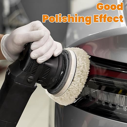 8 Pcs 3 Inch Polishing Pad Buffing Pad Wool Polishing Pad Hook Loop Buffing Pad for Drill Curved Edge Compound Cutting Pad Drill Polisher Attachment Wheel Polish Pad Car Body Repair Buffing