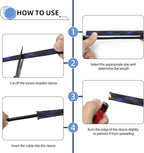 Expandable Braided Sleeving, PET Automotive Wire Loom, Flexible Cable Management for Audio Video and Other Home Device, Cord Protector from Pets (Black Blue, 1" x 100ft)