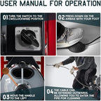 Albott 75 FT x 3/8 inch Electric Drain Cleaner Machine with Auto-Feed & 10 Cutters, Sewer Snake Auger for 1–4 Inch Pipes, Foot Switch & Wheels, Ideal for Commercial & Home Use, Gray/Red