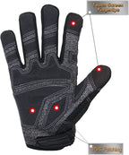 HANDLANDY Mens Work Gloves Touch screen, Utility Mechanic Gloves, Flexible Breathable Fit- Padded Knuckles & Palm