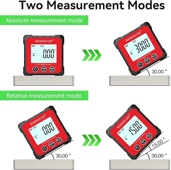 Rechargeable Magnetic Digital Angle Finder Tool - Inclinometer 4-90 Degree Finder Angle Cube Protractor Bevel Gauge for Woodworking Micro Jig Table Saw (PT183)