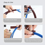 CrocSee 10ft - 1/2 inch Braided Cable Management Sleeve Cord Protector - Self-Wrapping Split Wire Loom for TV/Computer/Home Theater/Engine Bay - Black/Red