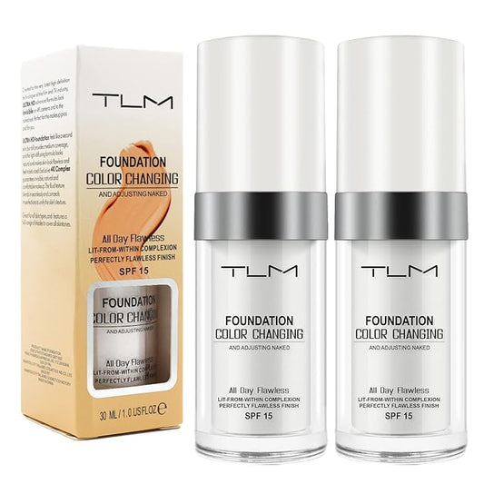 Color Changing Foundation, 2 Pack, Liquid, Moisturizing, Sunscreen, 30ml-VeraVaultWomen