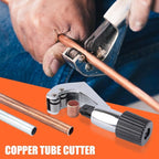 HZLZRZ ProPress Tool Copper Tube Fittings Hydraulic Copper Pipe Crimping Tool with 1/2,3/4 and 1 inch Jaws and Stainless Steel Pipe Cutter and Deburring Tool,Suit for Narrow Space and Tee Fittings