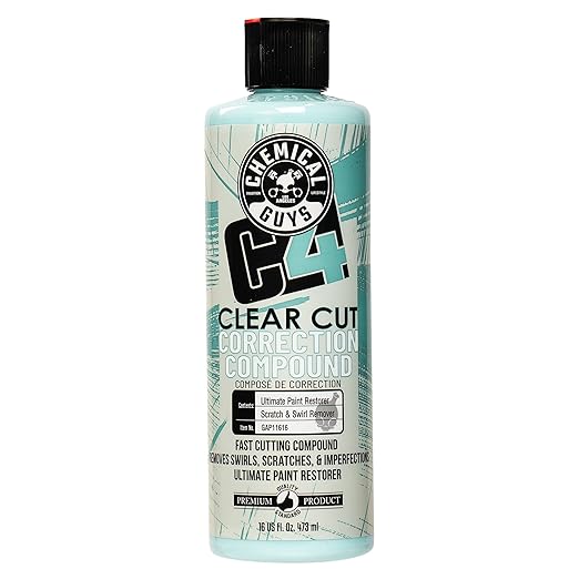 Chemical Guys GAP11616 C4 Clear Cut Correction Compound (Paint Correction - Fixes Scratches, Swirls & Holograms), 16 oz.
