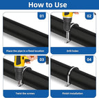 Pipe Clamp NPS 4 Inches （Φ114MM）- 304 Stainless Steel & Rubber Lining Pipe Strap Clamp 10 Pack