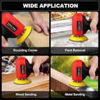 Cordless Sander, 3" Palm Sander with 16.8V 3.0Ah Li-ion Battery, 3500RPM Mini Polisher, 19 Accessories Sander Tool for Sanding/Polishing/Waxing/Cleaning