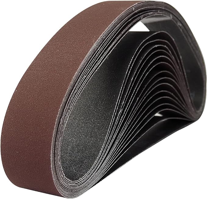 15 Pcs 2 x 42 Inch Assorted Aluminum Oxide Sanding Belt - 80/120/150/240/400 Grit