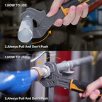 TOLESA Self Adjusting Pipe Vise Wrench, Wide Jaw 0.35"-1.7", 8” and 12” Pipe Wrench