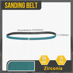 1.2 x 13 Inch Sanding Belt, 10 Pcs 80 Grit Zirconia Knife Sharpener Belts Work Sharpening for Belt Sander Knife Carving Tool Metal Working