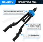 Rivet Nut Tool, 16” Rivet Nut Tool Kit with 15 Metric & SAE Mandrels, 182pcs Rivnuts and Rugged Carrying Case, One RIV Nut Tool Kit Meet All Your Needs