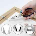 BOOSDEN 4-Piece Pliers Set Including 25mm Rubber Hammer, 5" Wire Cutters, 5" Needle Nose Pliers, 5" Diagonal Cutters For Basic Repair, DIY Projects and Home Maintenance