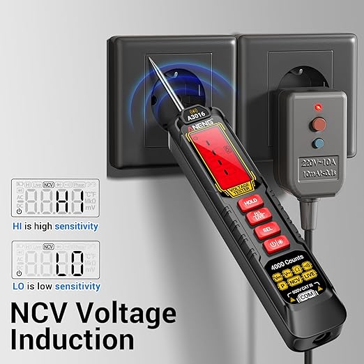 0.5V-600V Multimeter,AC/DC Automotive Test Light,Rechargeable Buzzer Circuit Tester with Sharp Probe,Polarity Indicator Light, Continuity Voltage Fuse Tester Pen with Alligator Clip for Sedan, SUV, RV