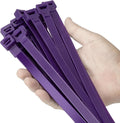 12 inch Purple Zip Ties Heavy Duty 100 PCS, 250 LBS Ultra Exclusive Strong Plastic Wire Ties, Large Cable Ties Extra Long Tie Wraps, Indoor and Outdoor UV Resistant