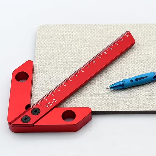Center Measuring Tool, Center Finder, Line Gauge Center Finder, 45/90 Degree Right Angle Line Gauge Carpenter Ruler,Aluminum Alloy Woodworking Center Scribe Square Center Scribe 160mm(Large Size)